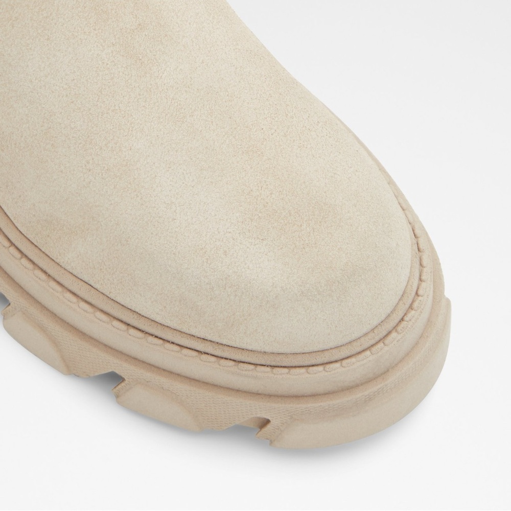 Aldo Bigtrek Nude Beige Suede Leather Lugsole Chunky Chelsea Ankle Boot Bootie - Picture 7 of 17